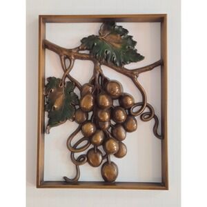 Vintage Syroco Wood Ornamental Wall Plaque Grapes Fruit Decor Made in USA